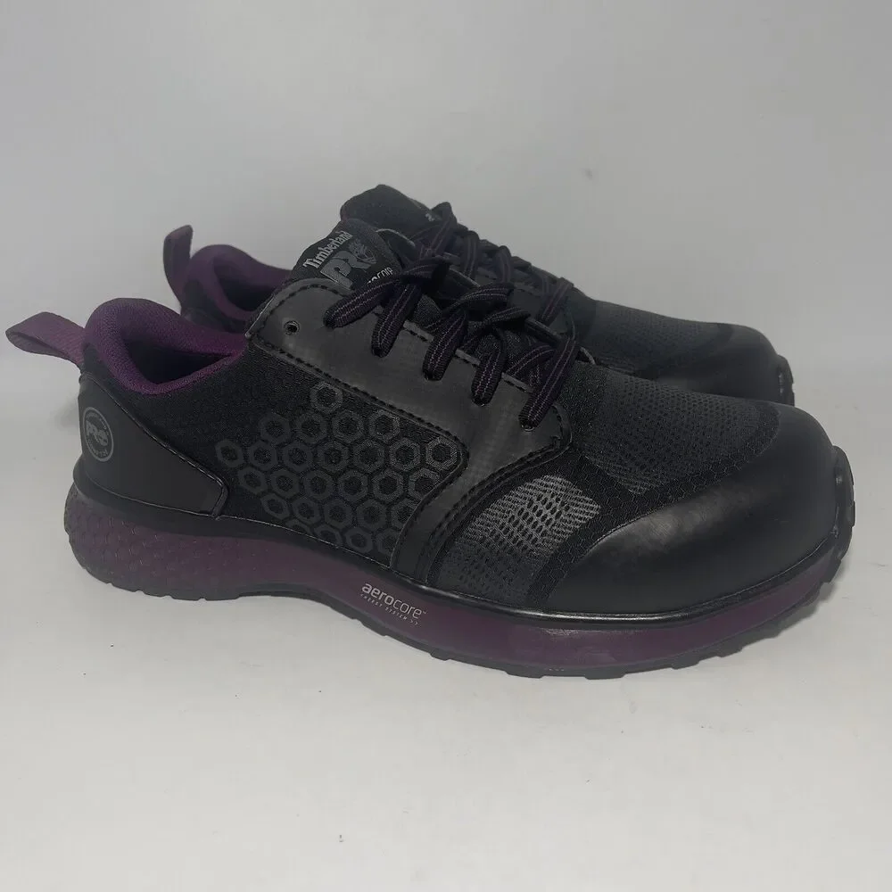 Women's Timberland Pro Reaxion Composite Toe Work Shoes 9, Black, A2174